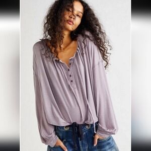 NWT L mauve Free People Luna tee